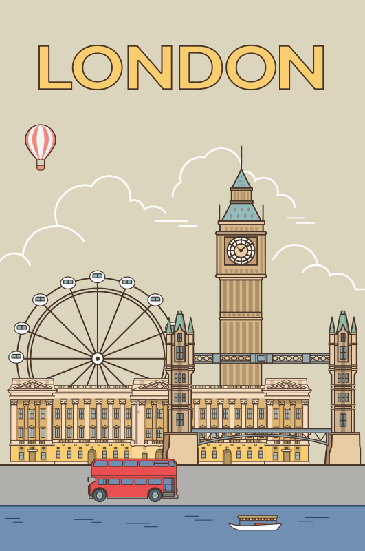 London poster städer och länder - Tenstickers