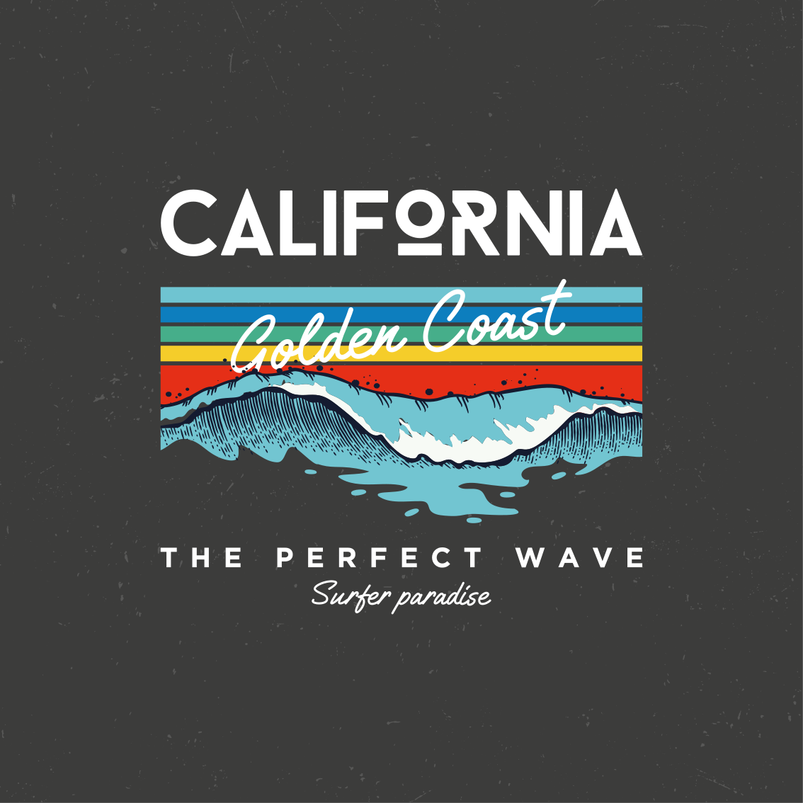 Poster städer och länder california strandvågor - Tenstickers