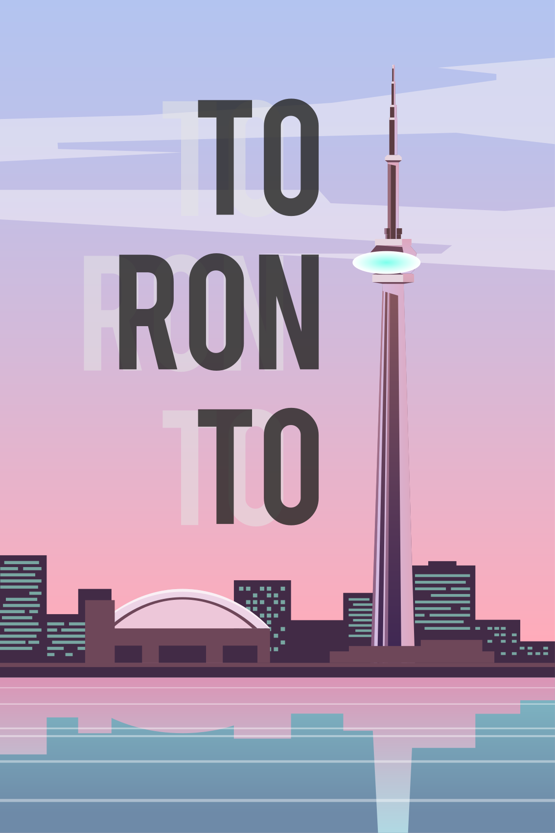 Poster städer och länder toronto illustration - Tenstickers