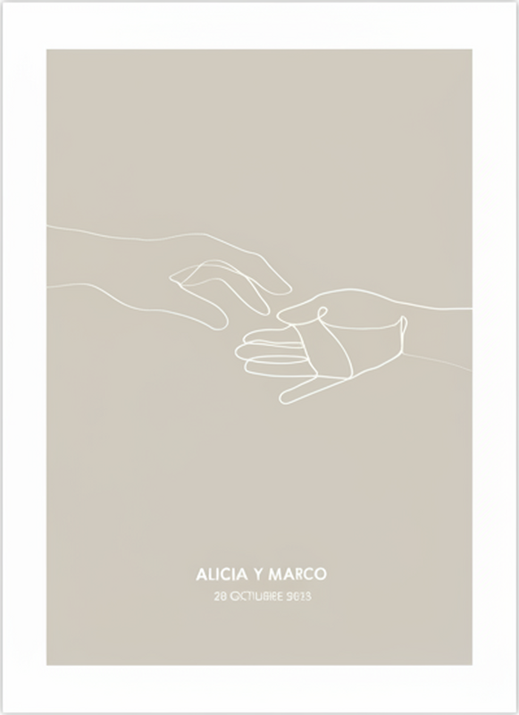 Personliga posters minimalistiska räckande händer - Tenstickers