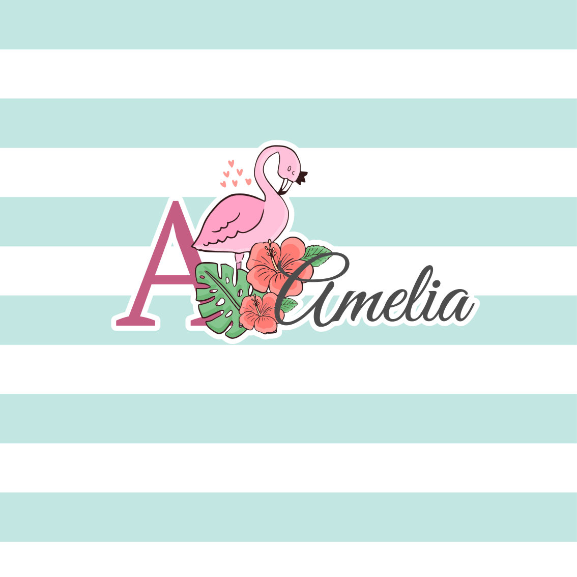 Personliga posters med flamingodetalj - Tenstickers