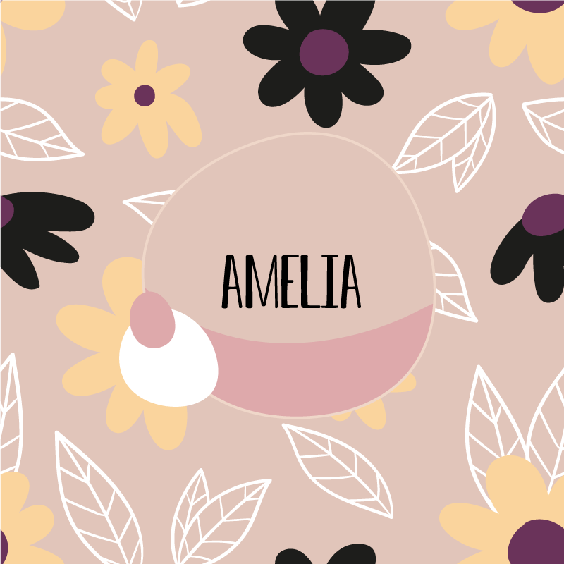 Personliga posters med blommig namnskapelse - Tenstickers