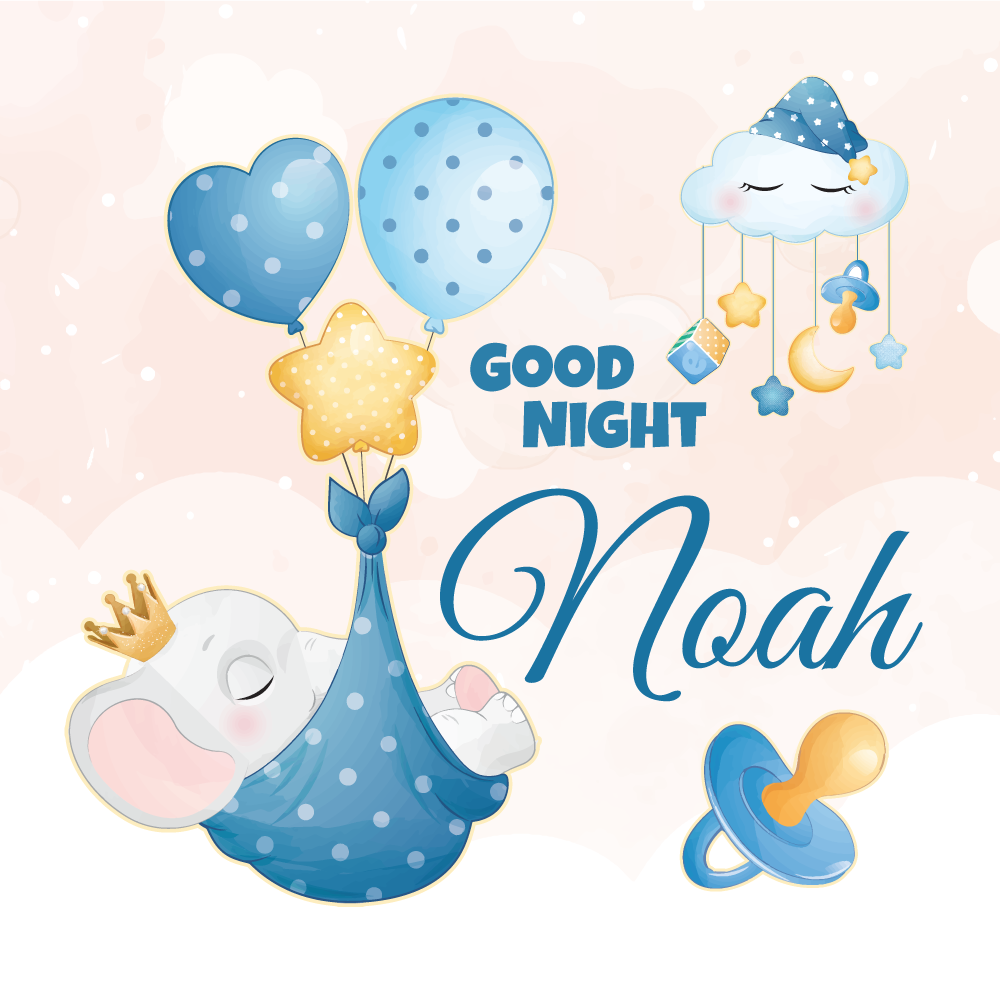 Personliga posters god natt elefant - Tenstickers