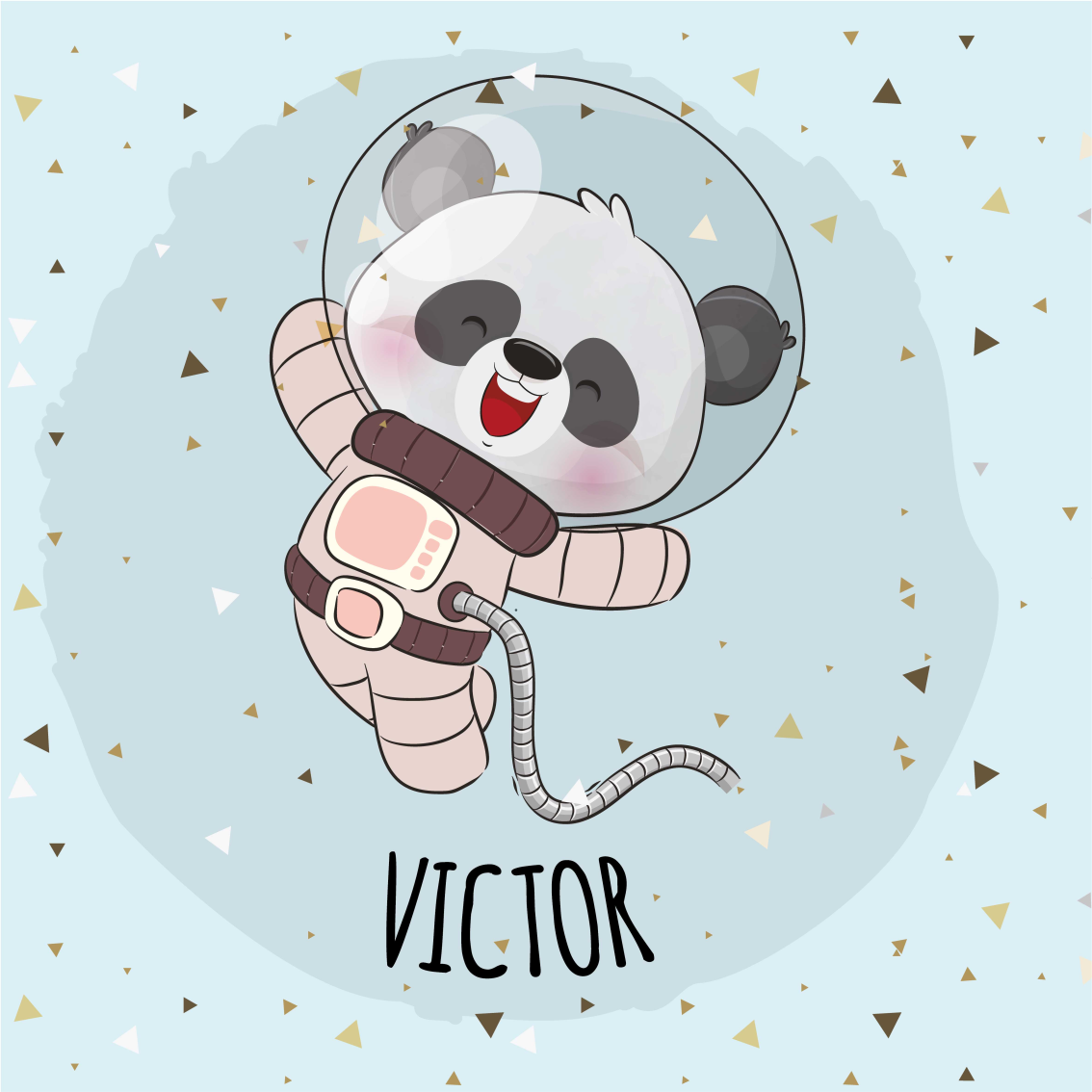 Personliga posters med glad rymdpanda - Tenstickers