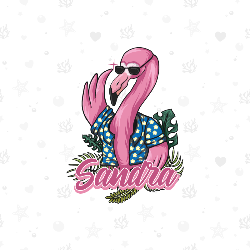 Personliga posters cool flamingo vibe - Tenstickers