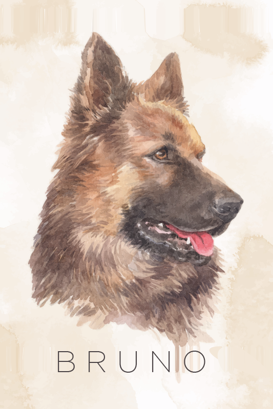 Personliga posters schäferhundporträtt - Tenstickers
