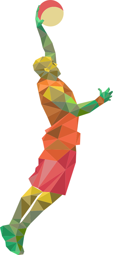 Poster basketboll geometrisk dekoration spelare - Tenstickers