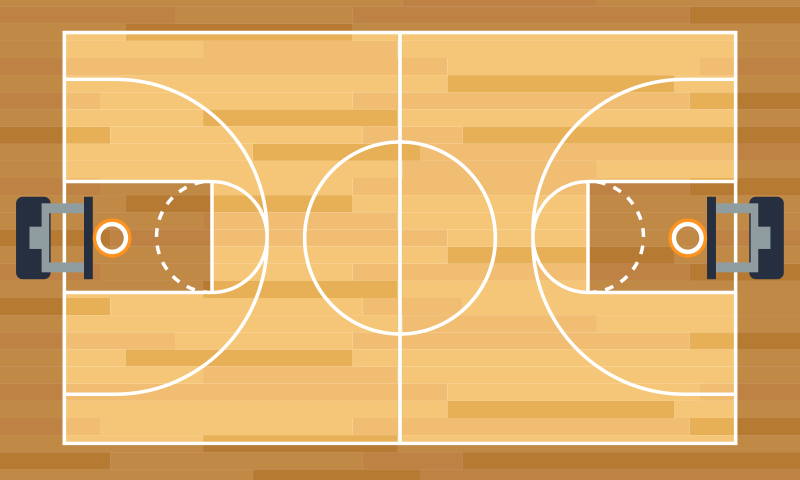 Poster basketboll vinylmatta ungdom basketplan - Tenstickers