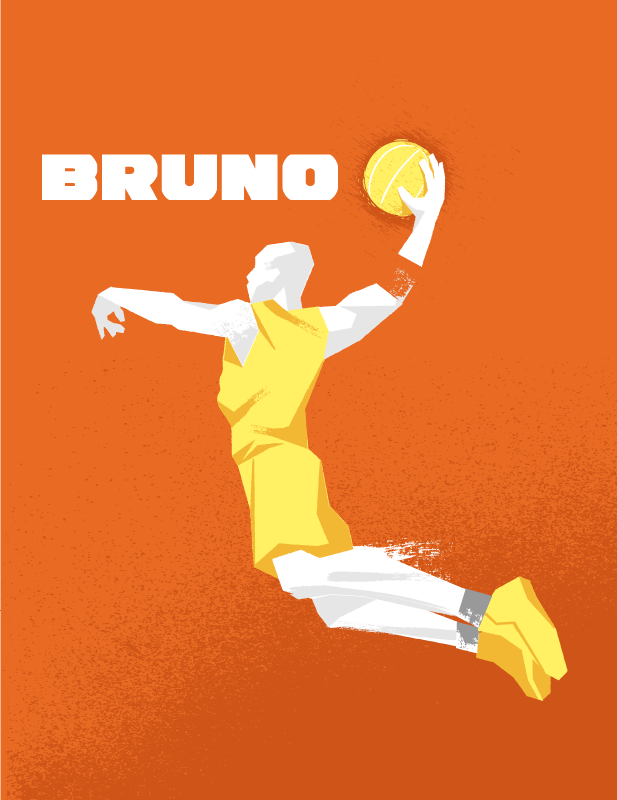 Poster basketboll med personlig namn - Tenstickers