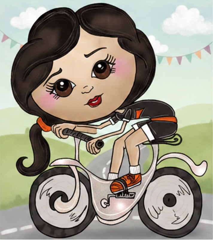 Poster cykling barnillustration cyklist - Tenstickers