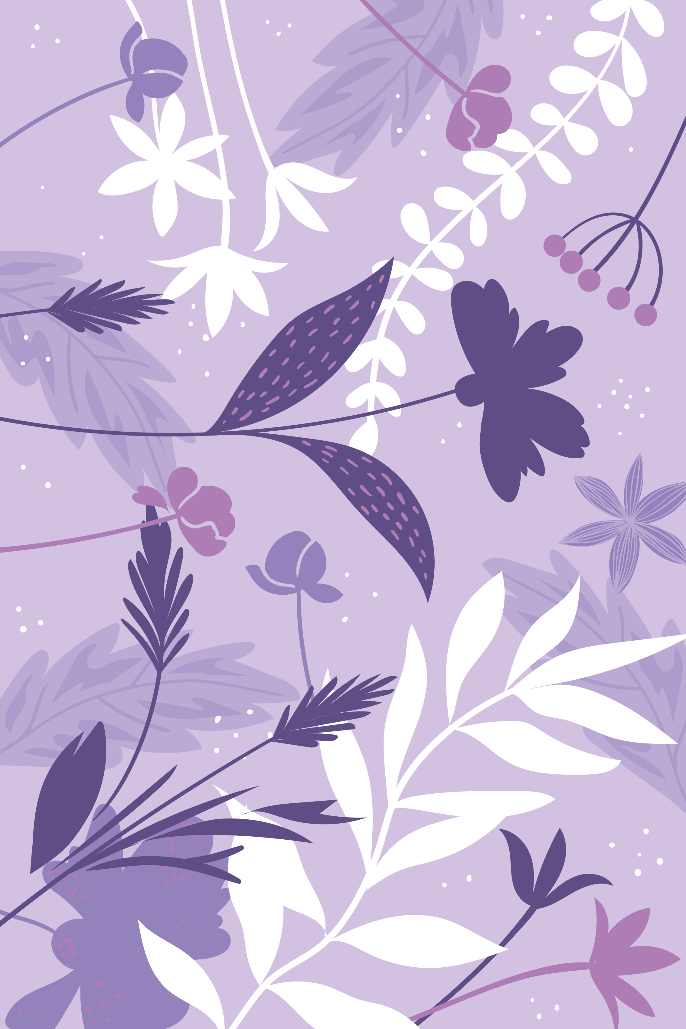 Poster växter lila blommor - Tenstickers