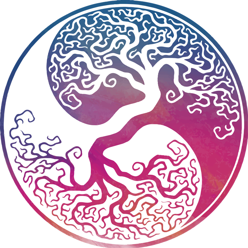 Poster trä yin yang livets träd väggdekor - Tenstickers