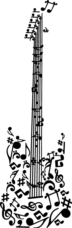 Musik posters dekorativ gitarr noter - Tenstickers