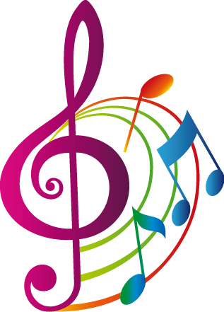 Musik posters dekorativ färgad g-klav - Tenstickers