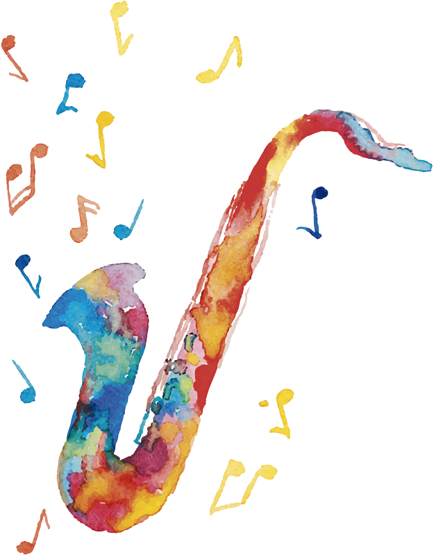 Musik posters saxofon i färger - Tenstickers