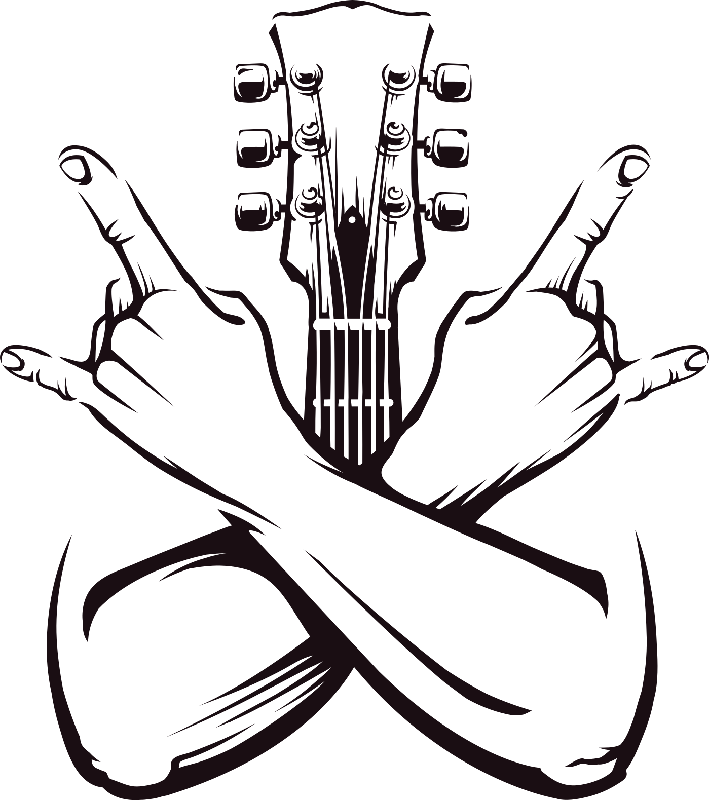 Musik posters korsade händer tecken rock - Tenstickers