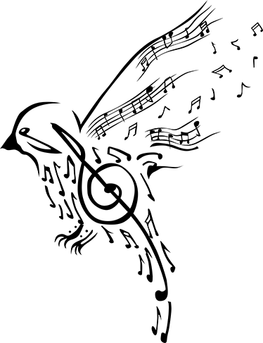 Musik posters fågel med musiknoter dekoration - Tenstickers