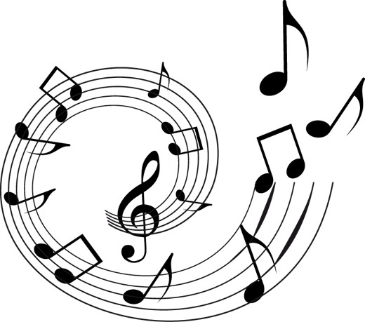 Musik posters dekorativt vinylspiralnoter - Tenstickers