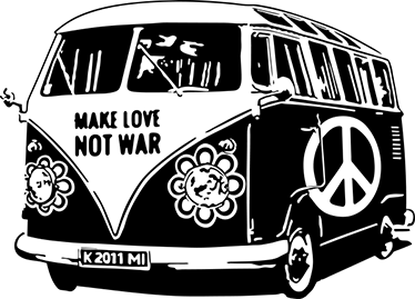 Poster vintage hippiebuss - Tenstickers