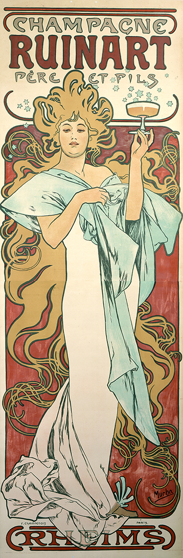 Poster vintage póster adhesivo champagne ruinart - Tenstickers