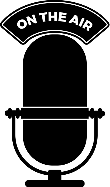 Poster vintage dekorativ vinyl on the air radio - Tenstickers