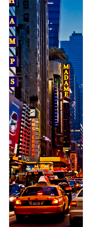 Affischer landskap vinilo dekorativ kylskåp times square - Tenstickers