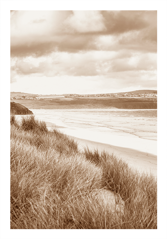 Affischer landskap kustlandskap sepia toner - Tenstickers