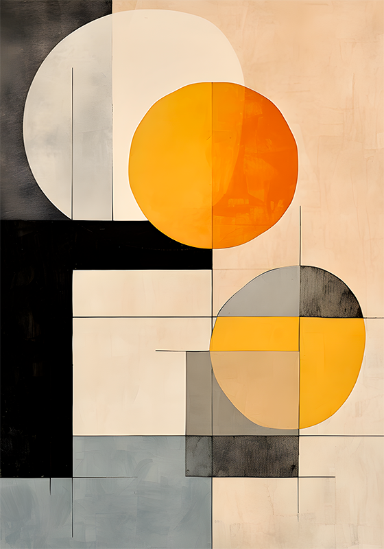 Abstrakt poster med geometriska former - Tenstickers