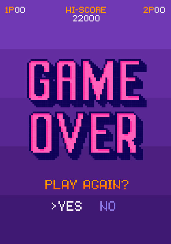 Videospel affisch game over - Tenstickers