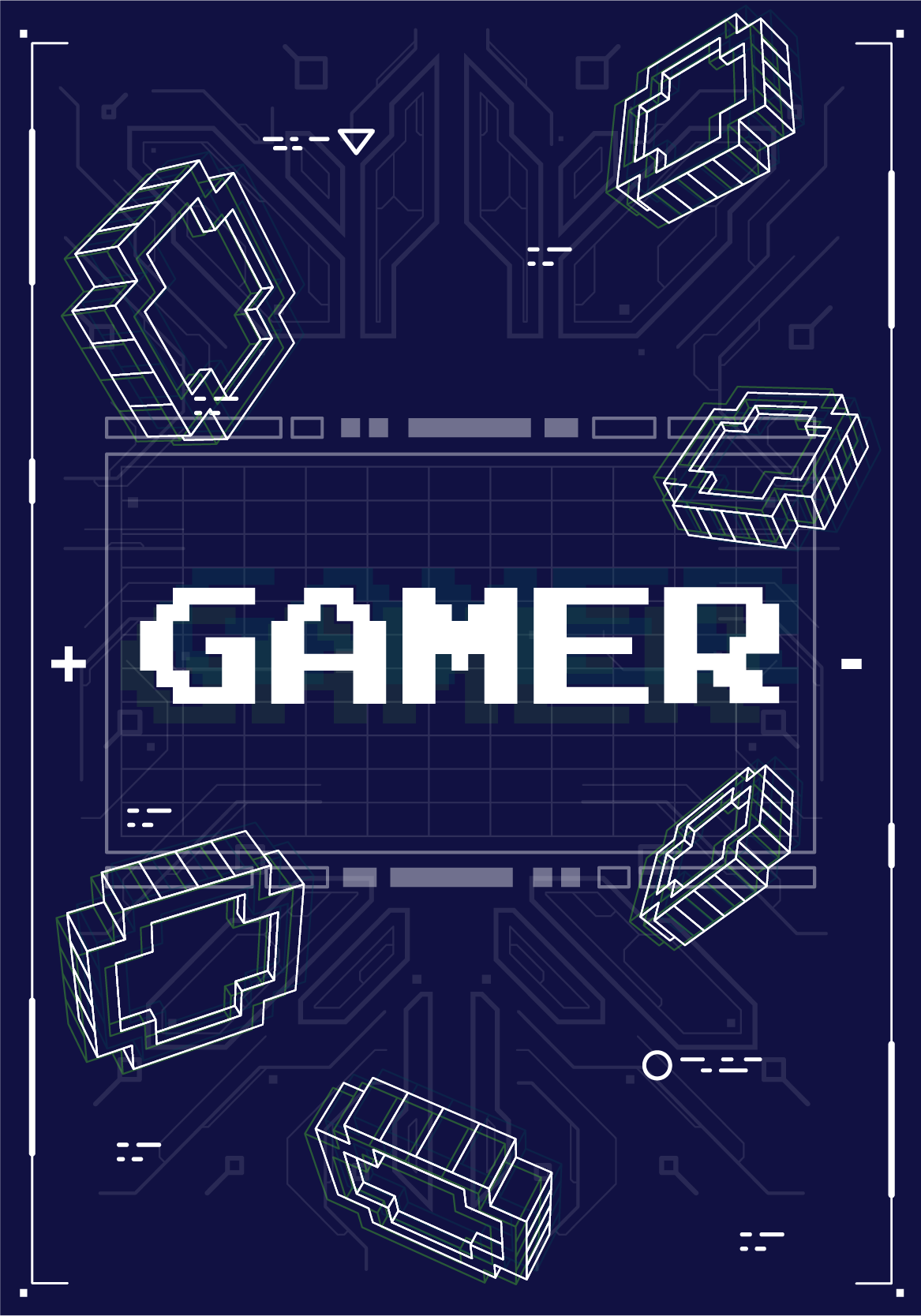 Videospel affisch retro spelare - Tenstickers