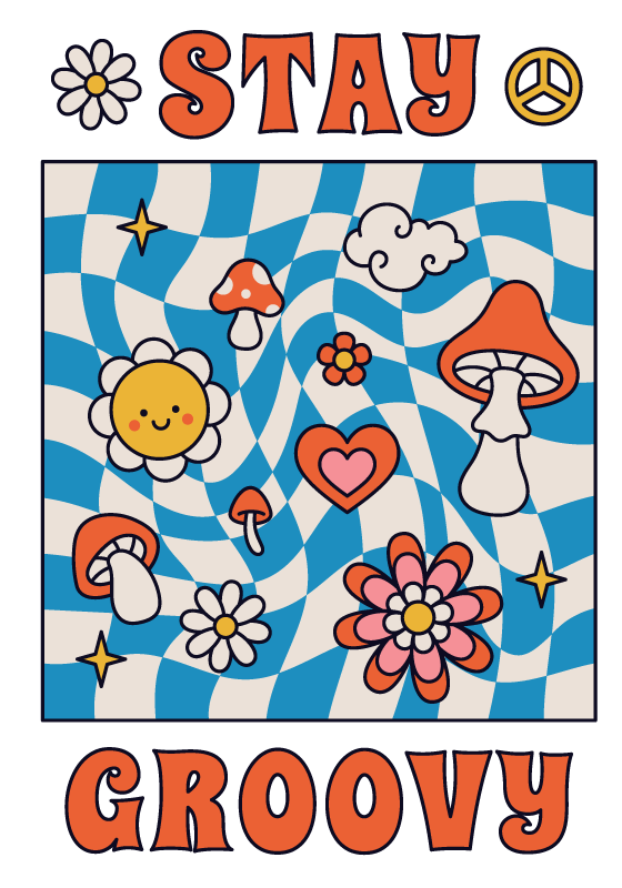Poster text håll dig groovy - Tenstickers