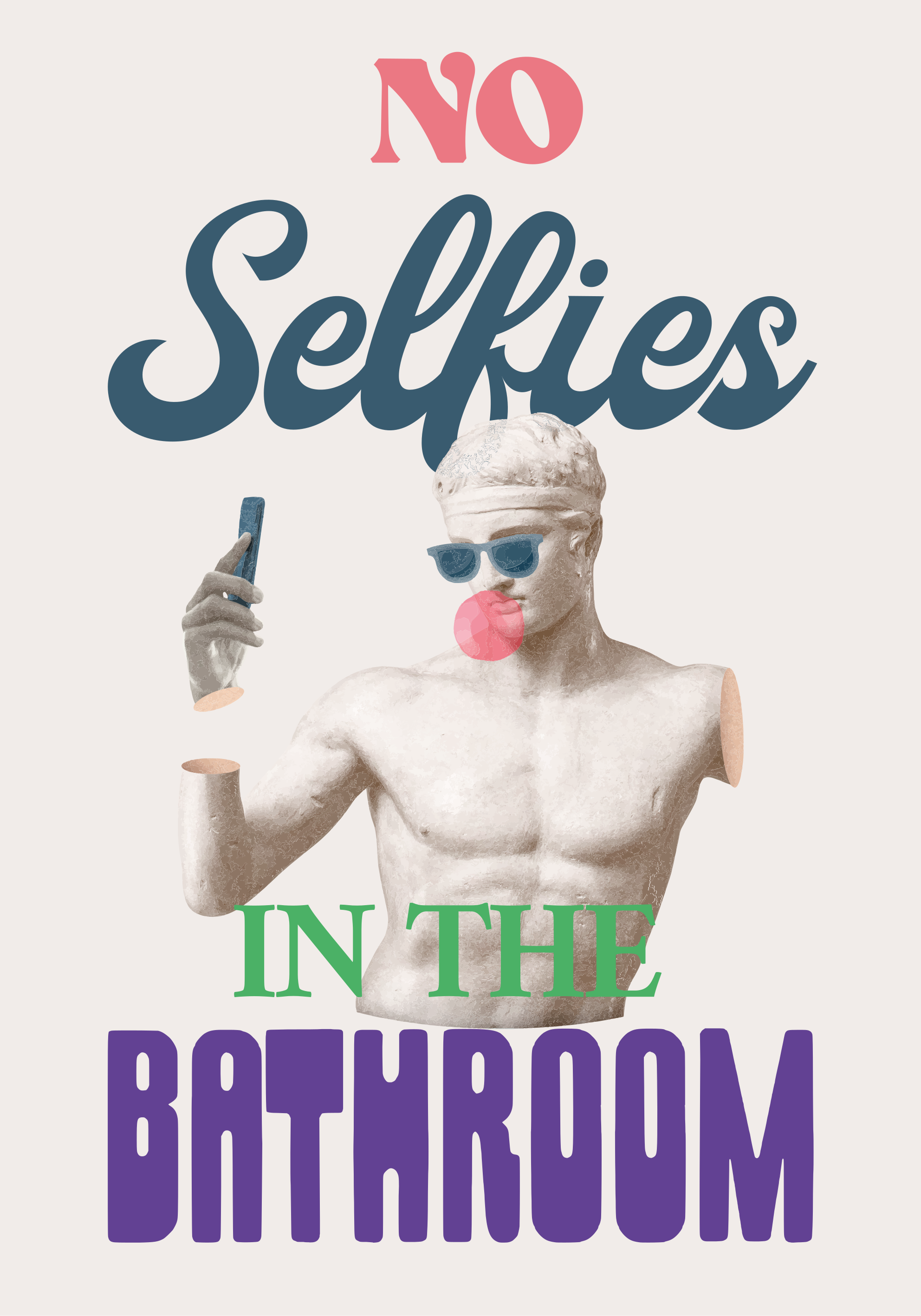 Poster text ingen selfies - Tenstickers