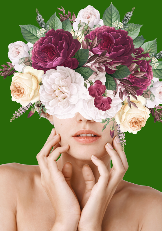 Posters blommor floral kvinna - Tenstickers