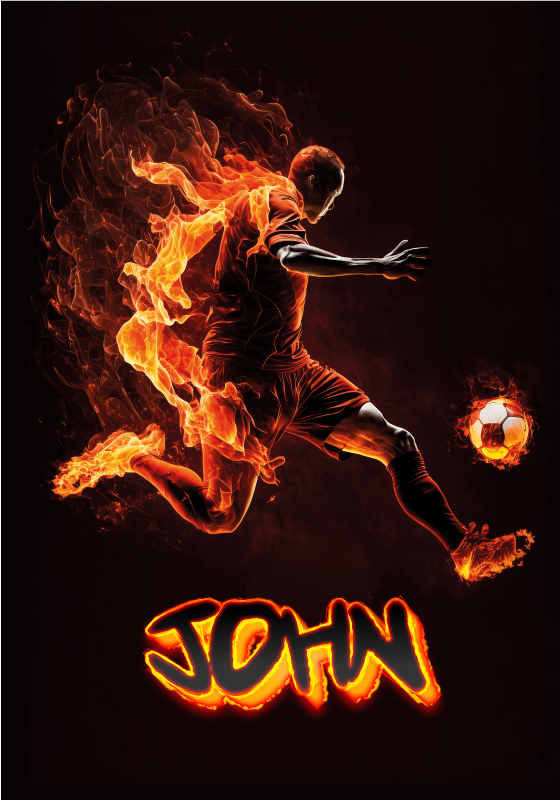 Fotbolls posters spelare i lågor - Tenstickers
