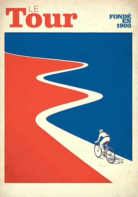 Vintage "tour" poster cykling - Tenstickers