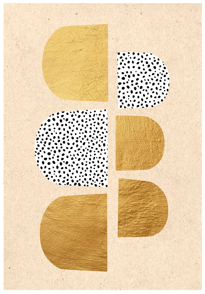 Konst posters gyllene abstrakt - Tenstickers