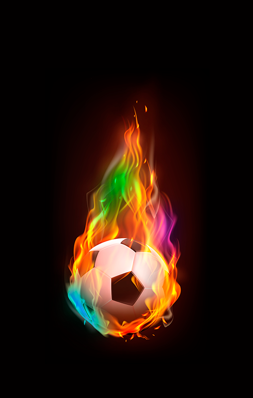 Fotbolls posters multicolor eld boll - Tenstickers