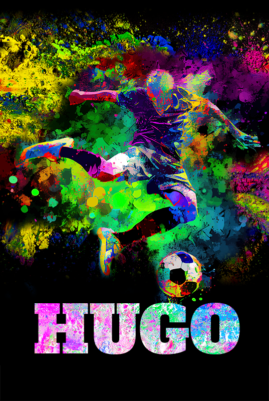 Fotbolls posters med färgglad design - Tenstickers