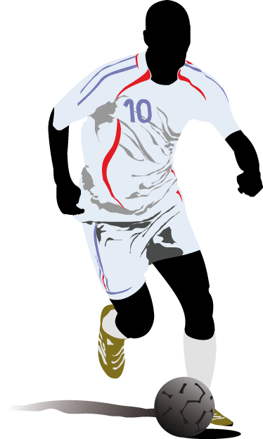 Fotbolls posters fotbollsspelare i rörelse - Tenstickers