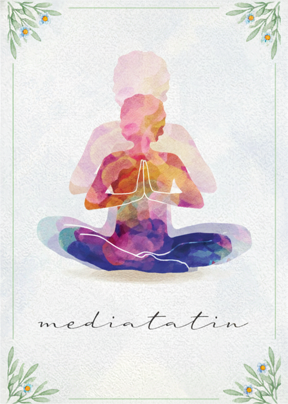 Zen poster meditationssilhuett - Tenstickers