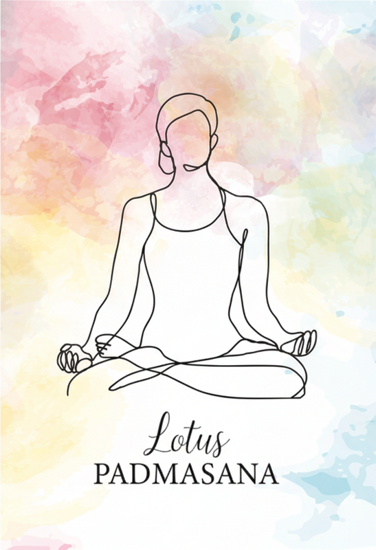 Zen poster meditationspose linjeteckning - Tenstickers