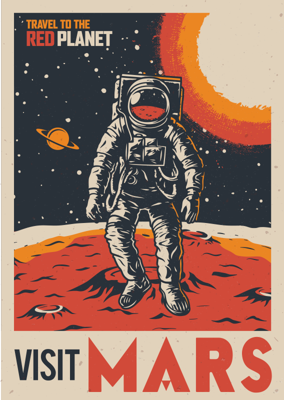 Astronaut rymutskrifter poster - Tenstickers