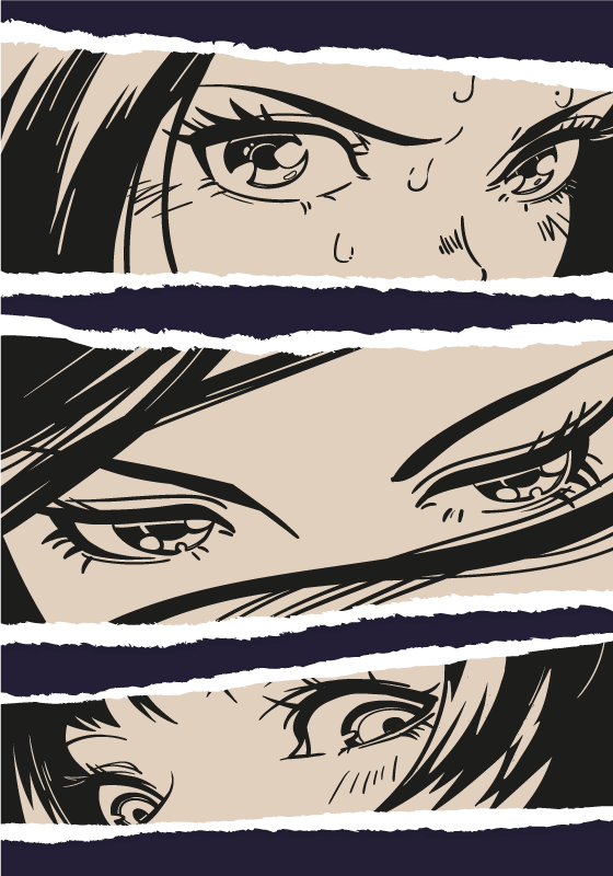 Collage anime affischtryck - Tenstickers