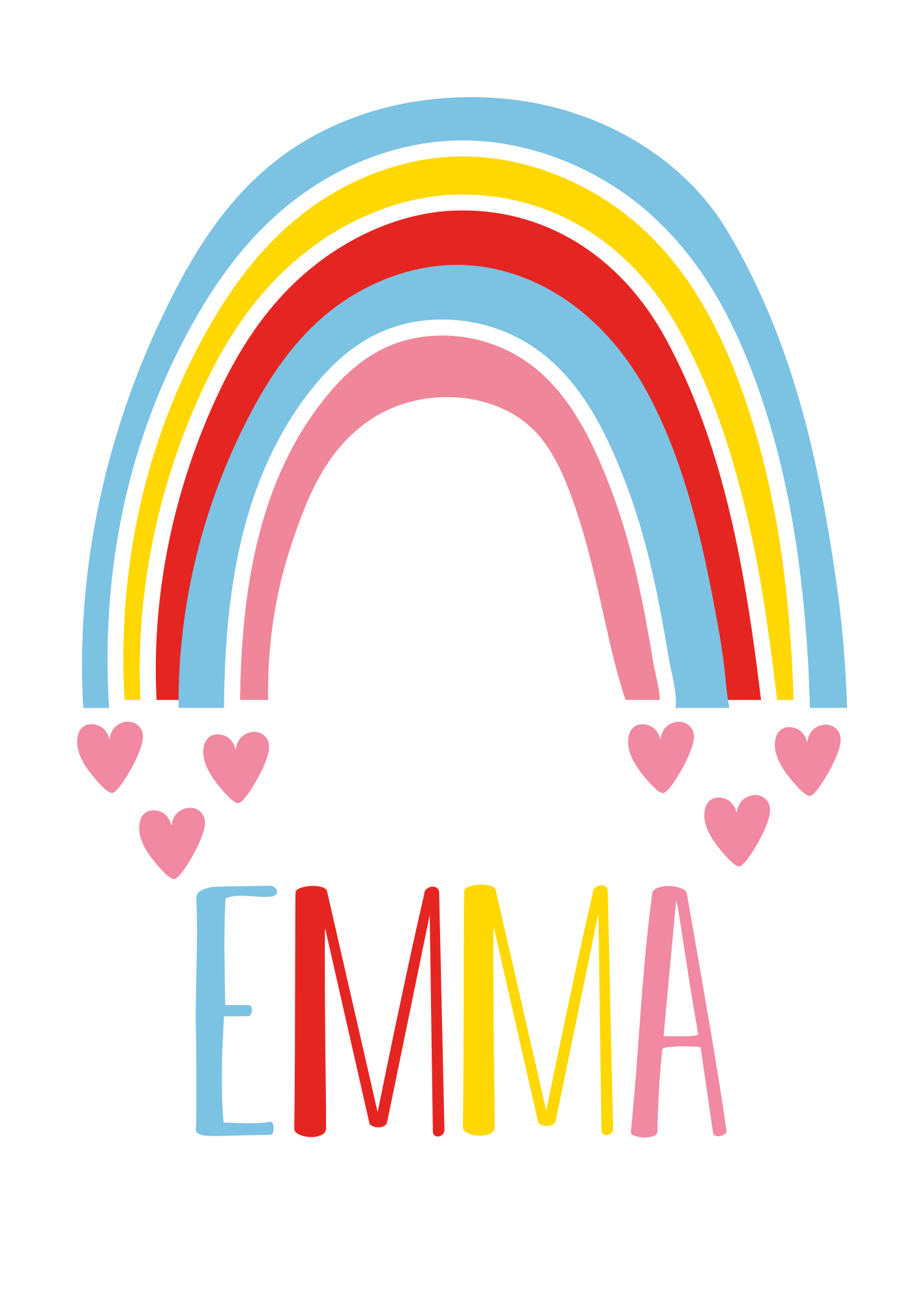 Regnbåge med personlig namnaffisch - Tenstickers