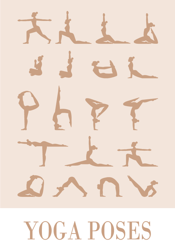 Yoga Ställningar Poster annan sport - Tenstickers
