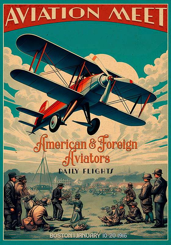 Aviation möte Poster vintage - Tenstickers