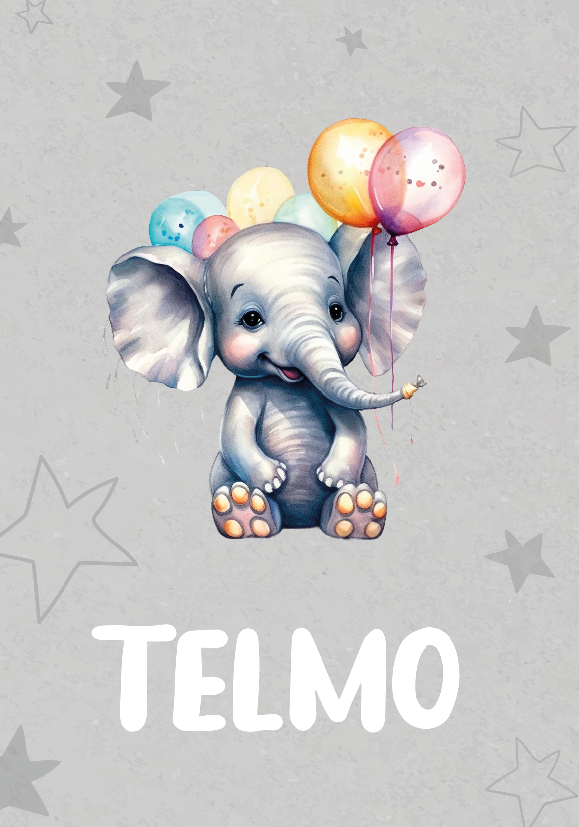 Baby elefant med ballonger Poster andra djur - Tenstickers