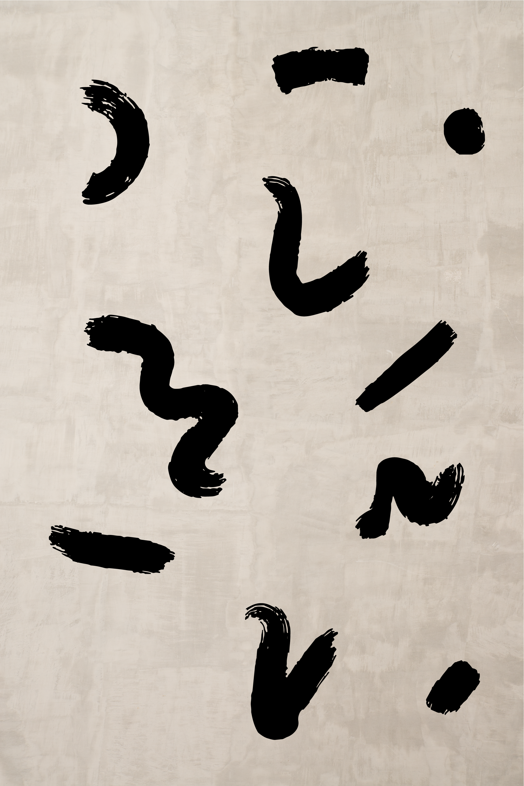 Penselformer i svart nordisk affisch - Tenstickers