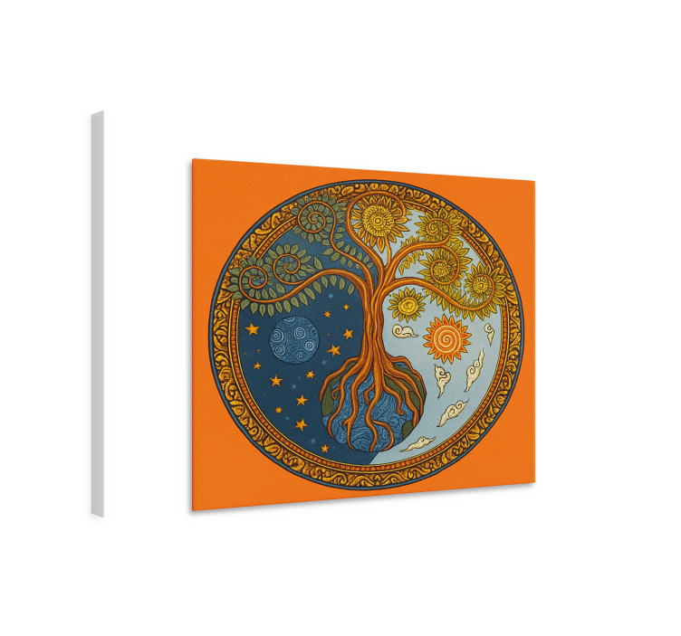 Livets andliga träd Kanvas vardagsrum - Tenstickers