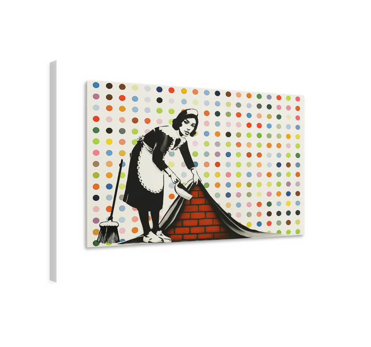 Färgglad sopa under mattan Kanvas konst - Tenstickers